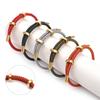 DIY Couple Bangles Adjustable Gold Plated Stainless Steel Buckle Lucky Red Woven Wire Rope Bracelets for Men Women Gifts