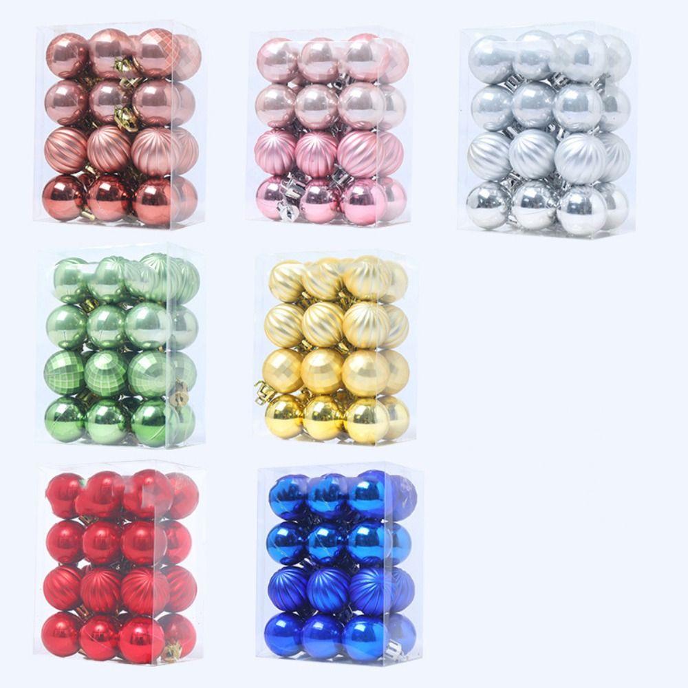 24pcs Creative Christmas Ball Set Delicate Hanging Ornament Crafts Christmas Tree Pendant  Gift
