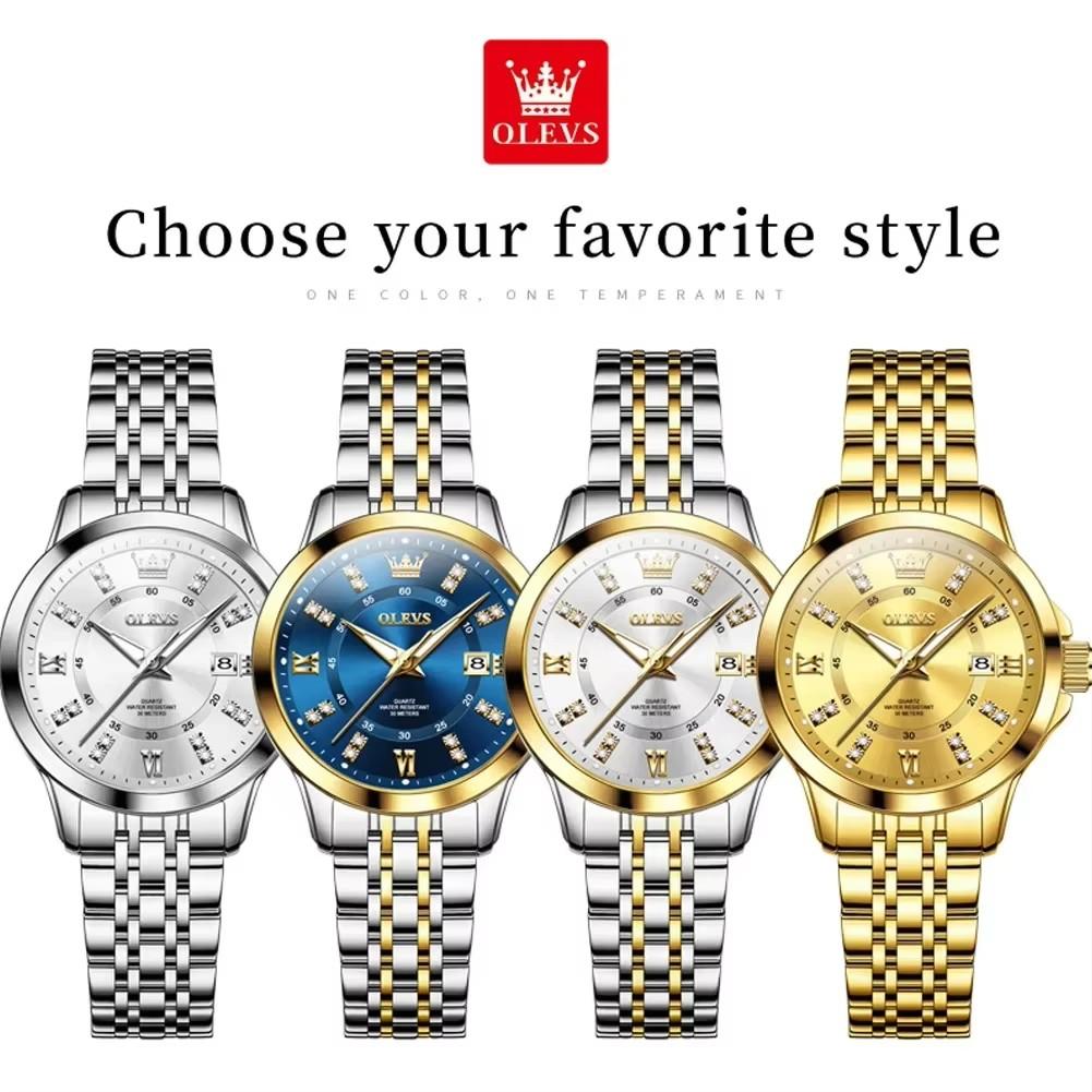 OLEVS 3620 Lady Business Waterproof Luminous Watch Stainless Steel Band Women Quartz Wristwatches Women's Clock Fashion Watches