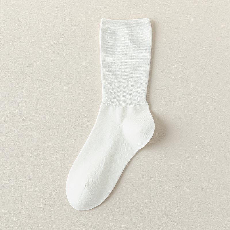 Mid-calf Socks, Solid-colored Cotton Socks, Women's Autumn and Winter Postpartum Socks, Women's Sweat-absorbing Boneless Loose Compression Socks
