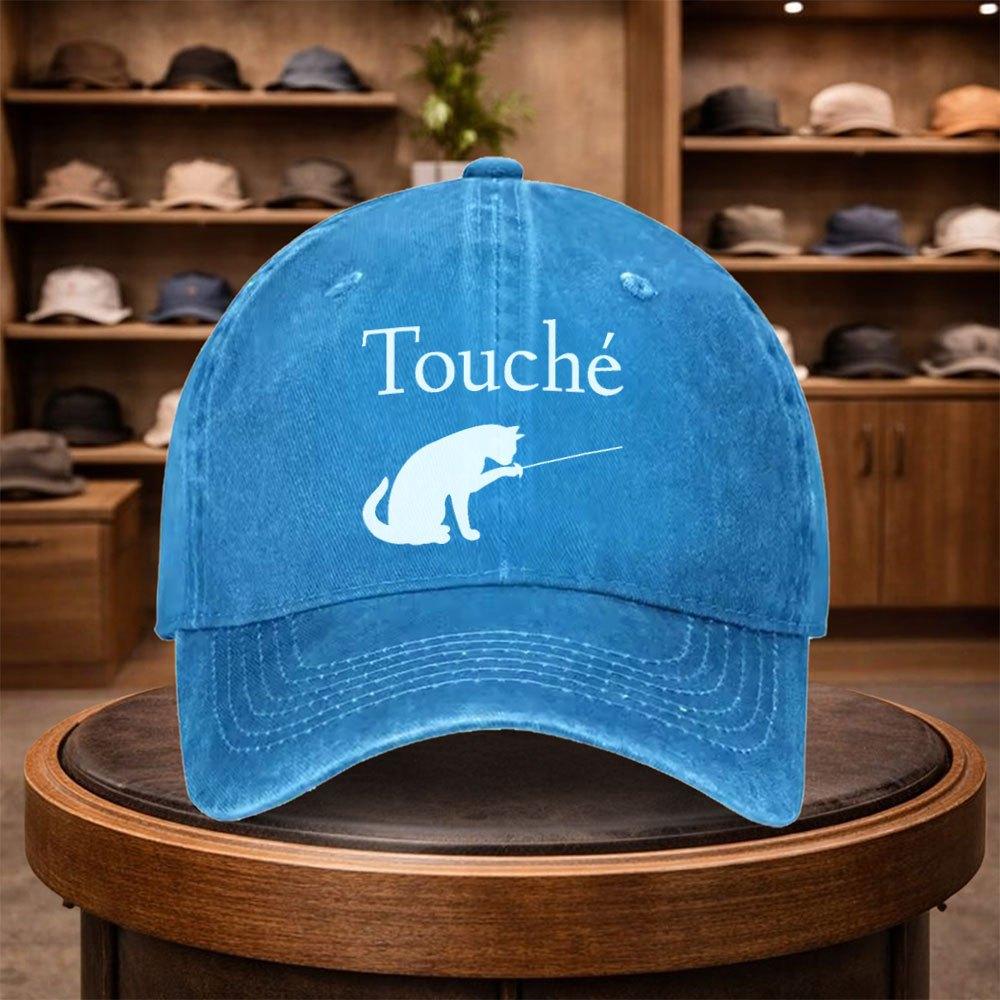 MenS Cat Fencing Baseball Cap Outdoor Fashion Adjustable Casual Hat Urban Style Lightweight Fashion Duck Tongue Hat Four Seas