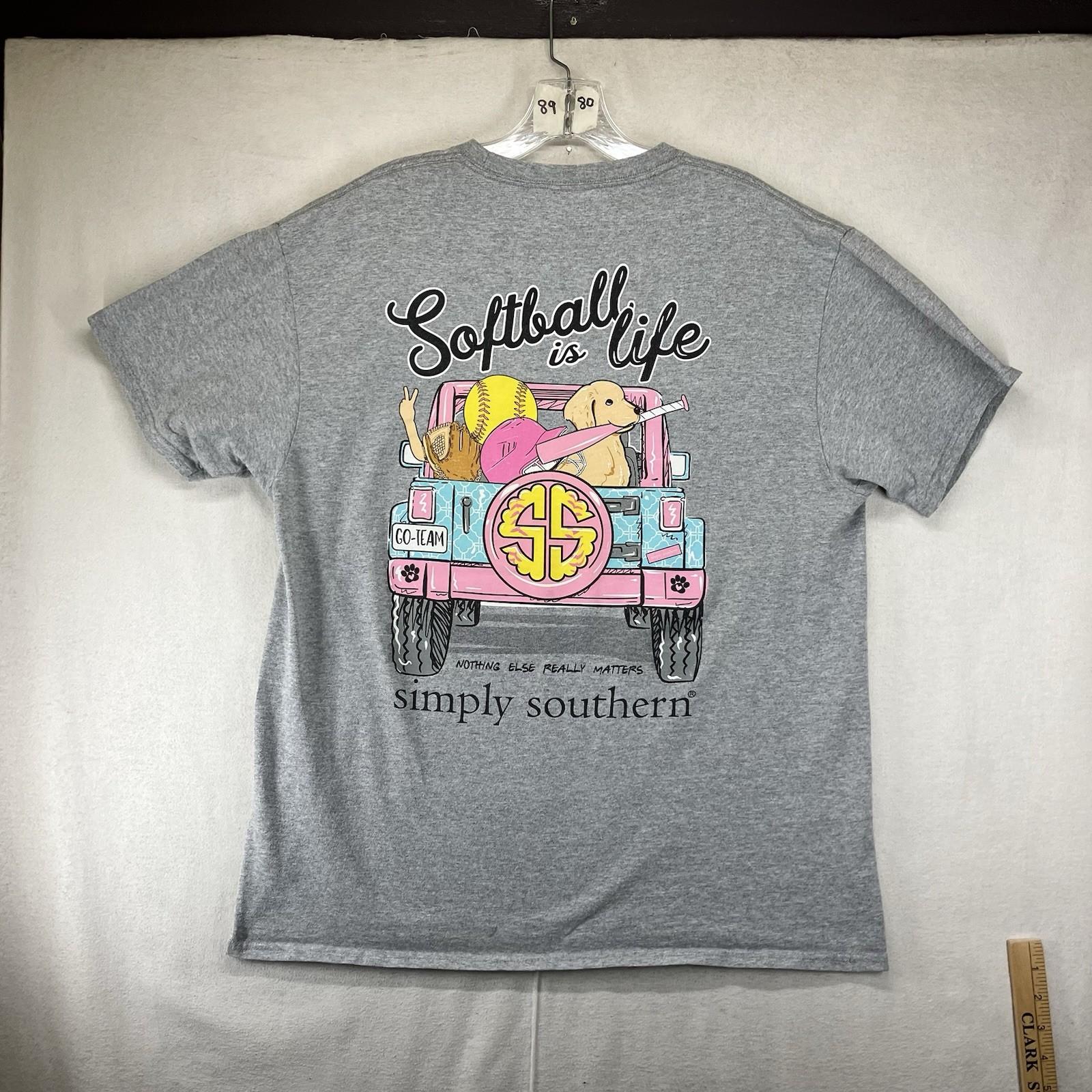 Women s Simply Southern Shirt XL Blessed Softball Is Life Jeep Puppy Colorful L