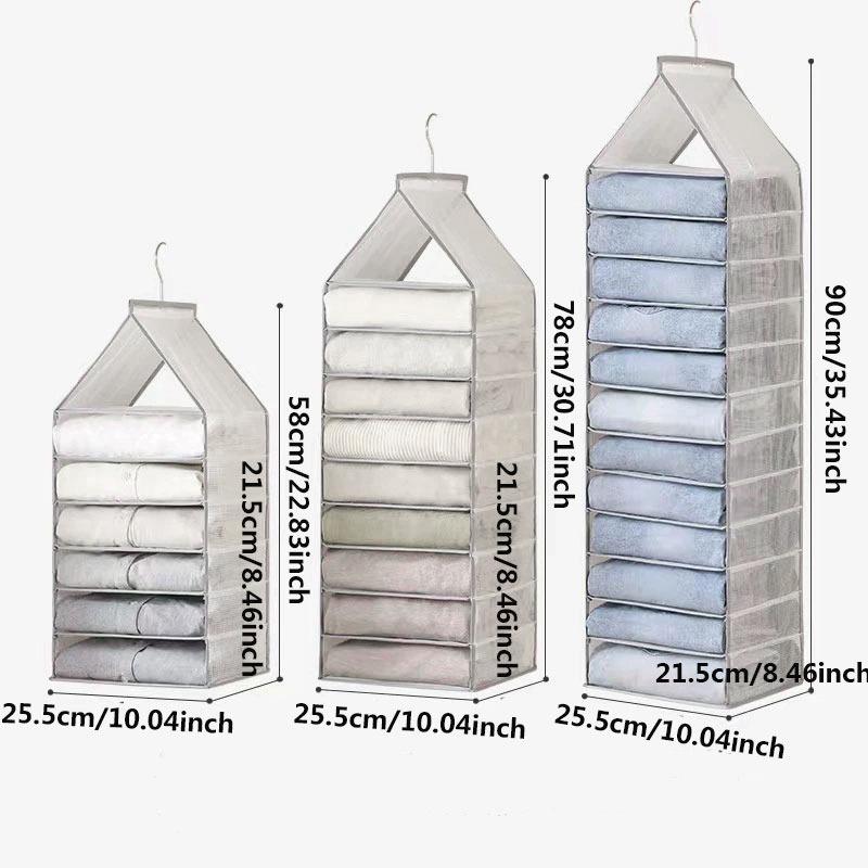 Wardrobe Hanging Storage Bag Cabinet Organizer For Pants Socks T-Shirt Underwear Hanging Closet Organizer 6/9/12 Compartments