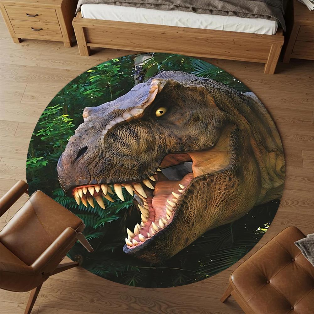 1pc Tyrannosaurus rex, prehistoric Round Chair mat Area Rug - Non-Slip, Floor Mat for Office, Bedroom, and Indoor Decor c1125323