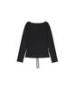 NOWANDTOMORROW W Boat Neck Knit T-Shirt [Black]
