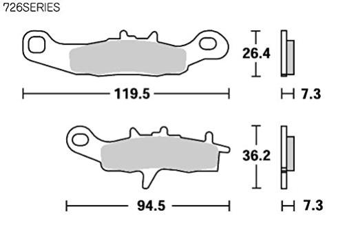 KITACO SBS Brake Pad 726SI Sinter Metal RM85 KX80 KX85 Super Sherper 777-0726070