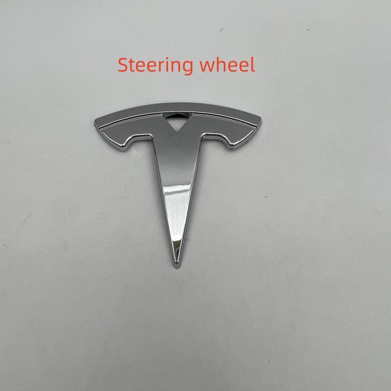 1 Stück ABS für Tesla Model Y Model 3 Auto Emblem Lenkrad Mittelabzeichen Lenkrad Aufkleber Decal Styling Auto Zubehör