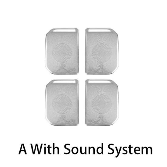 

For Kia TASMAN 2025 2026 4PCS No Sound System Stainless Steel Car Door Speaker Decoration Cover Trim Accessories LHD/RHD A For Silver