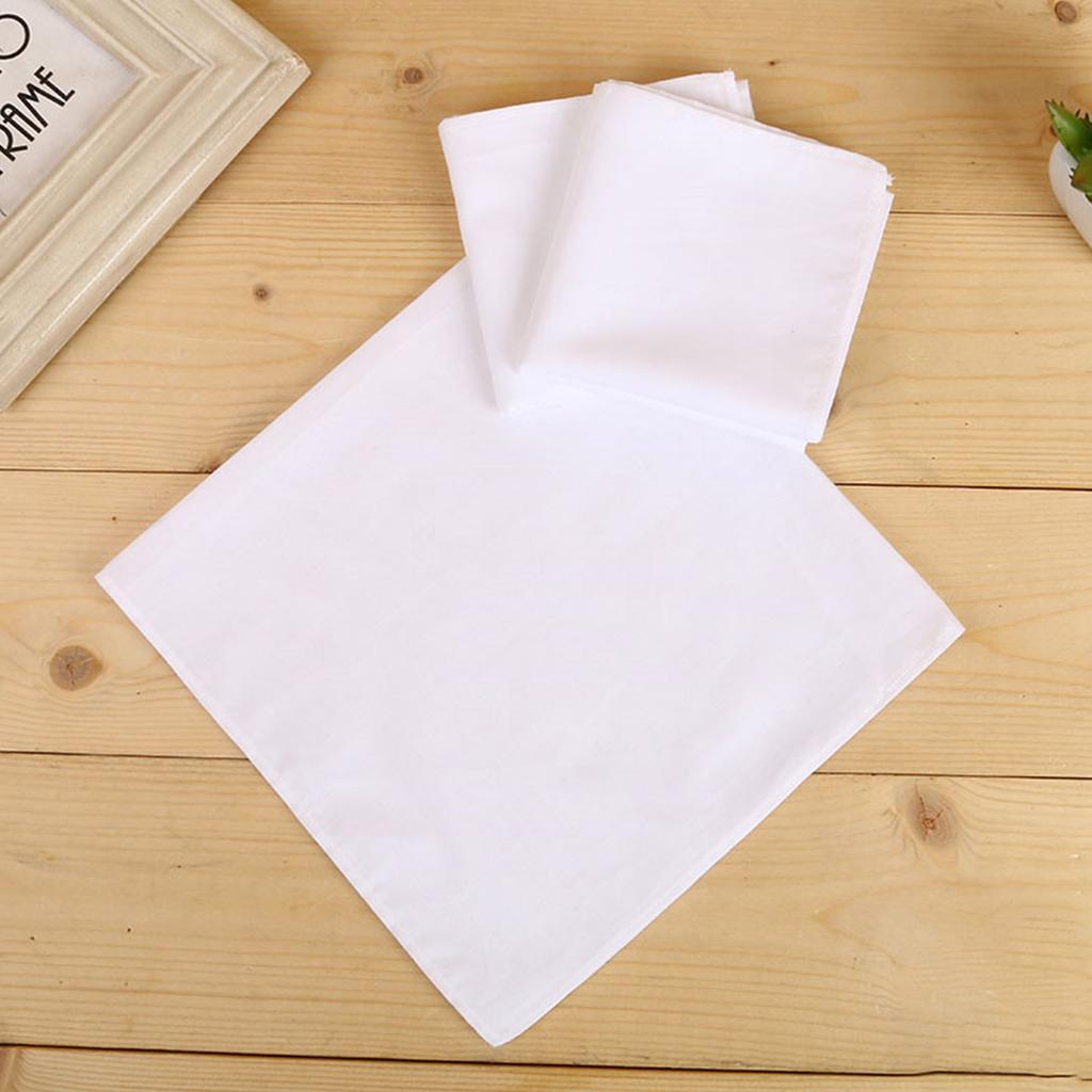Embroidery Tie-dye Square Useful Handkerchief for Woman Man Gentleman White Cotton Handkerchief Square Handkerchief