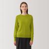 MUJI Washable Wool Crew Neck Light Size S Women's High-Gauge Sweater, Green, (BAC11A4A)