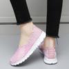 Summer Moccasin Pink Beach Walking Shoes Women Casual Weave Soft Slip On Loafers  Braided Flats Sneakers