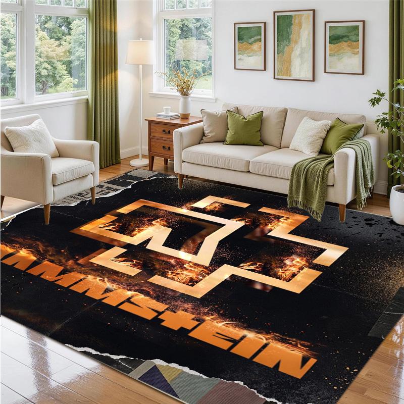 Rammstein Design Crystal Velvet Rug Soft Decorative Mat for Bedroom Entrance