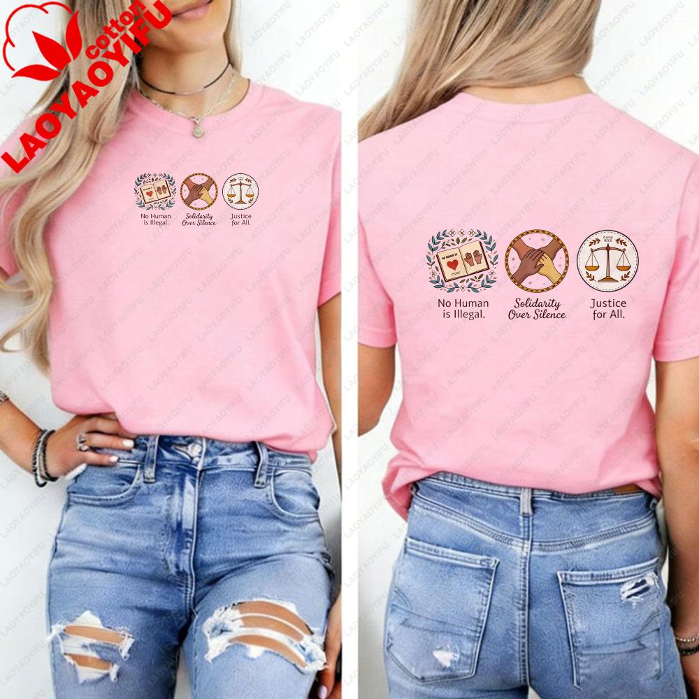 HuUnisex Rechte T-Shirt Gleichheit Soziale Gerechtigkeit Unisex Kleidung Gothic Harajuku Ästhetische Kleidung Y2k Oberteil Hochwertige Baumwolle Oberteile