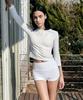 Debiweeo Henley Neck Sleeve T-Shirt Devi-T0108-White