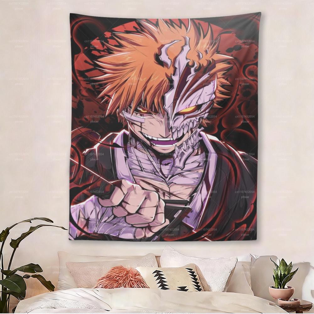 

Bleach Anime Tapestry Ichigo Kurosaki Wall Hanging Aesthetic Bedroom Dorm Manga Fan Room Decor Wall Blanket 74x94cm(29x37in)
