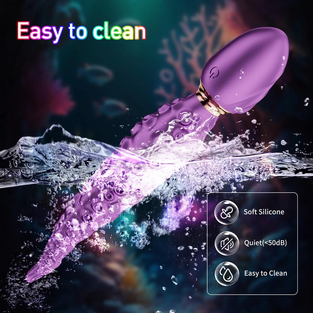 Octopus Tentacle Anal Vibrator Female G-Spot Clit Vagina Stimulation 360° Rotation Silicone Dildo Masturbation Sex Toys Women