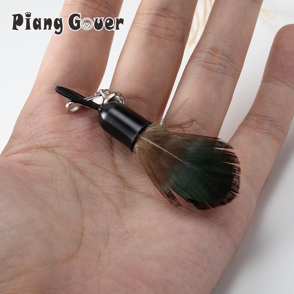 5pcs Mix Simulated Feather Insect Cat Toy Stick Replacement Head Accessory Interactive Pet Toy