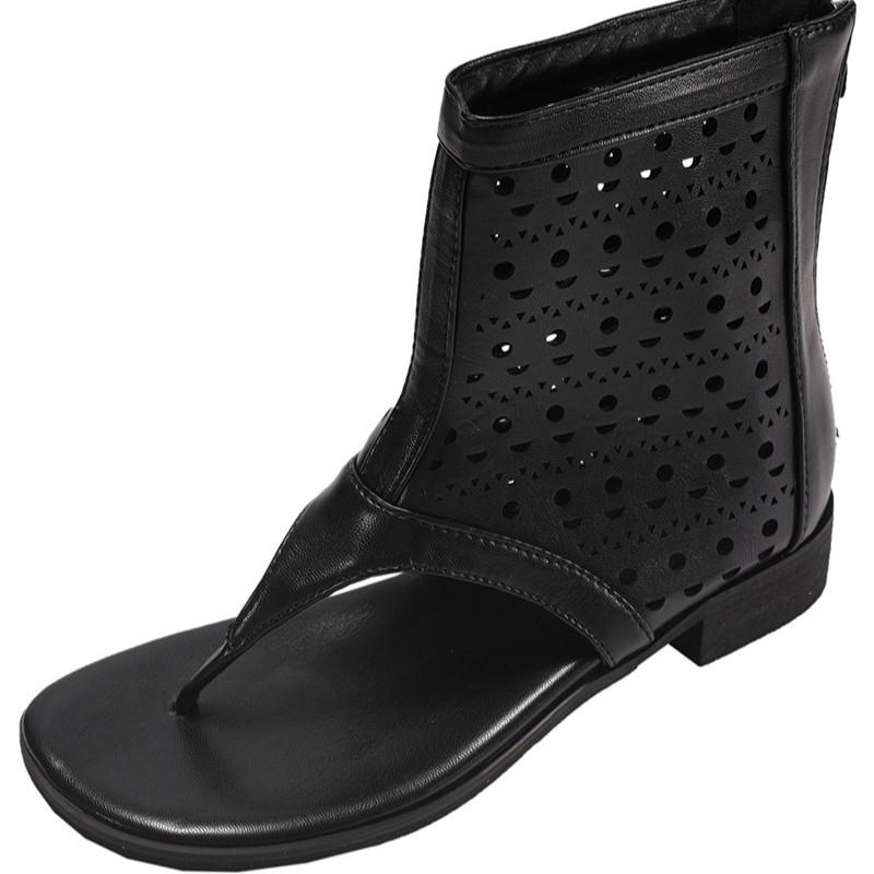 Clip Toe Women Sandals Boots Fashion Hollow Out Slip On Shoes Summers Street Style Ladies Low Heel Ankle Booties
