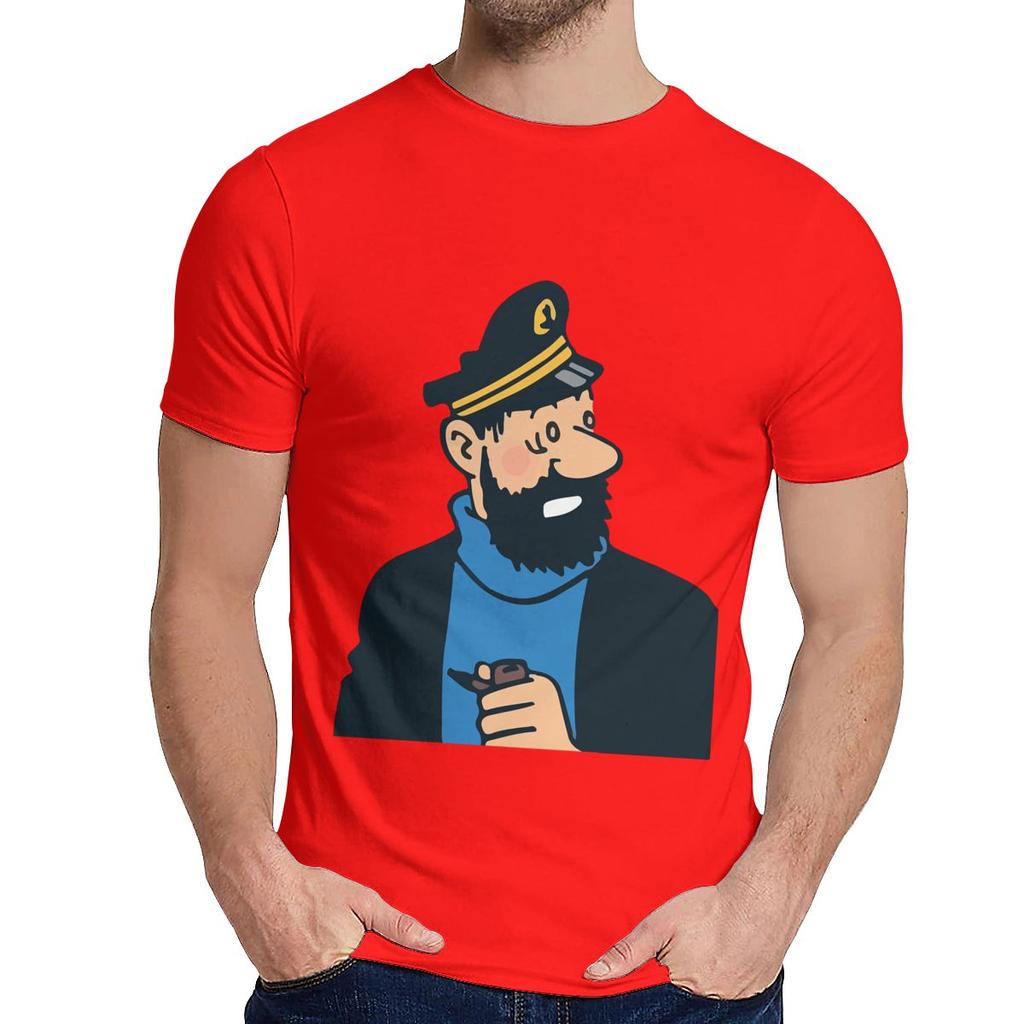 Natural Cotton Captain Haddock The Adventures Of Tintin T Shirt Unisex Design Leisure Fashion O