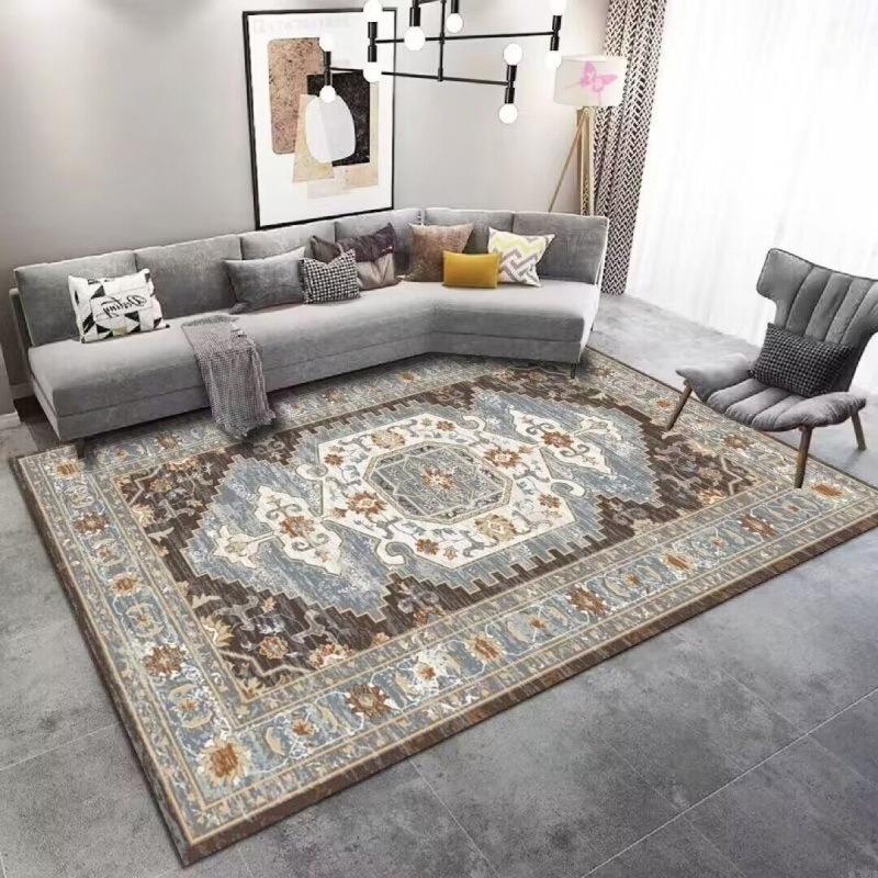 Europe American Bohemia Style Retro Carpet Living Room Sofa Bedroom Study Kitchen Entrance Rug Non-slip Light Luxury Decor Mat