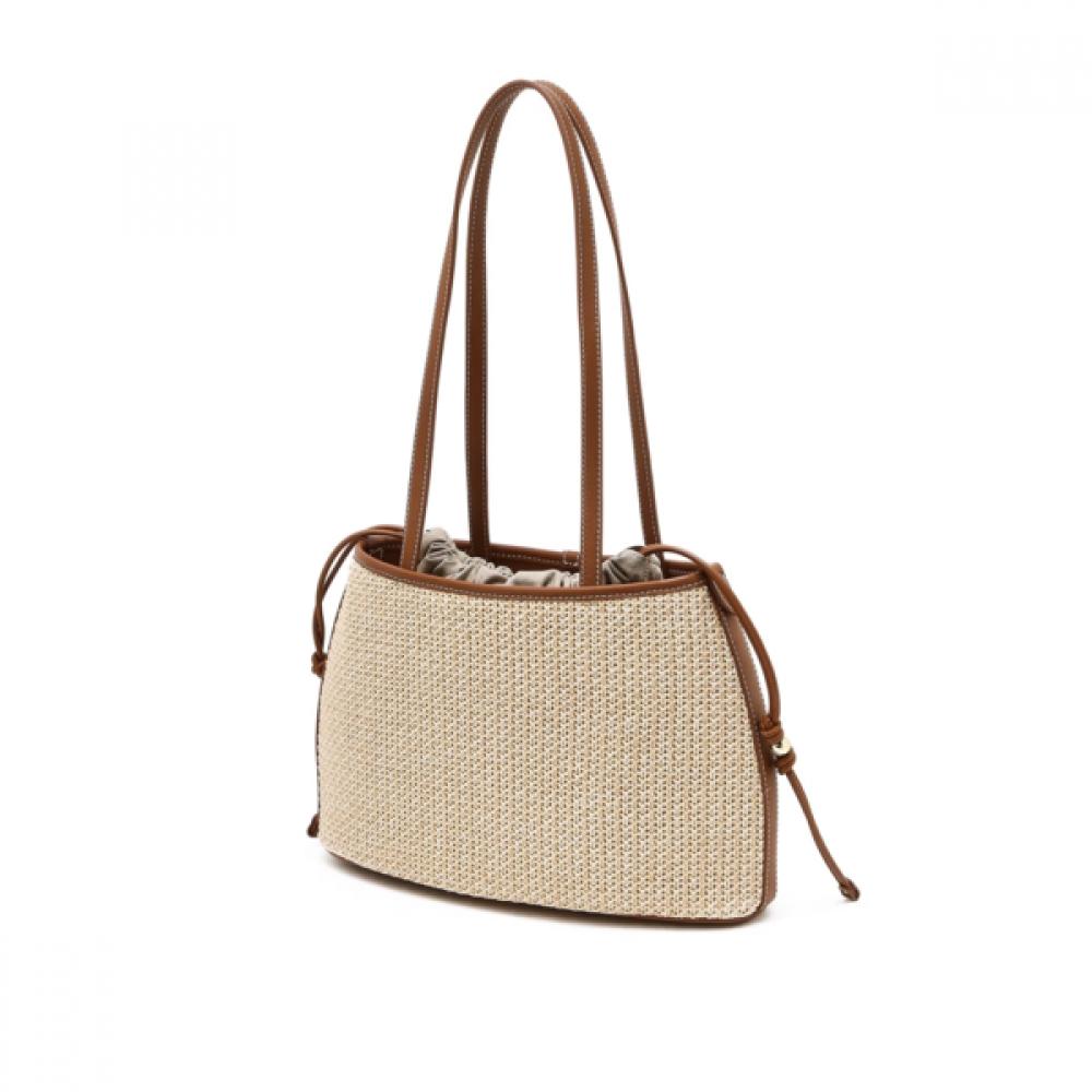 Daks Beige Raphia Shoulder Bag Dba6e312i2