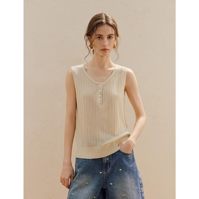 INMAN Women's Lyocell Linen Knit Vest