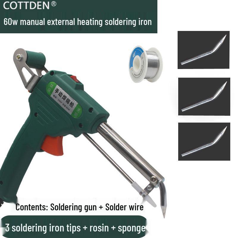 Grenzüberschreitendes Handheld-Elektrolötkolben-Set mit interner und externer Heizung, manueller Lötzinnzufuhr, 60W/80W.