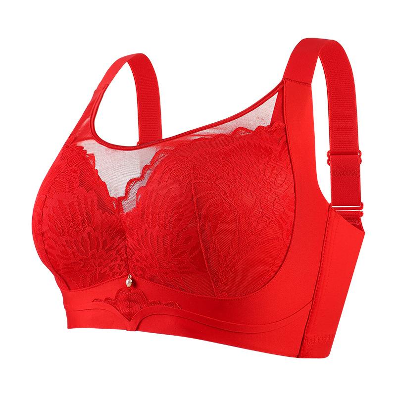 

Minimalist Strapless Bra Women s Latex Bra Plus Size Adjustable Breast Comfortable and Soft Bra Push Up Bra 36/80C червоний