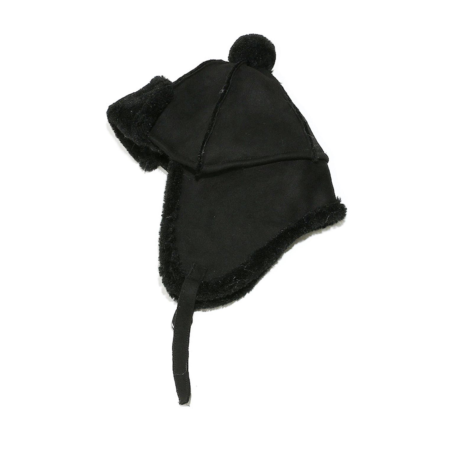 

Men s And Women s Suede Plush Thick Warm Ski Hats One Size чёрный
