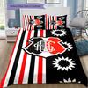 CRFC Logo Red Black White Stripe Sunburst Print 3 Pieces Duvet Cover Set Soccer Fan Bedding Bedroom Decor Without Pillow Core Comforter