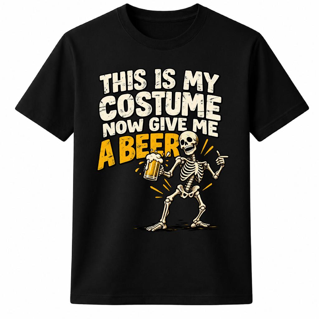 Funny Halloween T Shirt Skeleton Beer Costume Spooky Party Halloween Gift