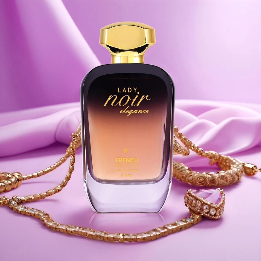French Factor Lady Noir Perfume For Women With Floral Amber Notes Long Lasting Eau De Parfum Gift For Girls