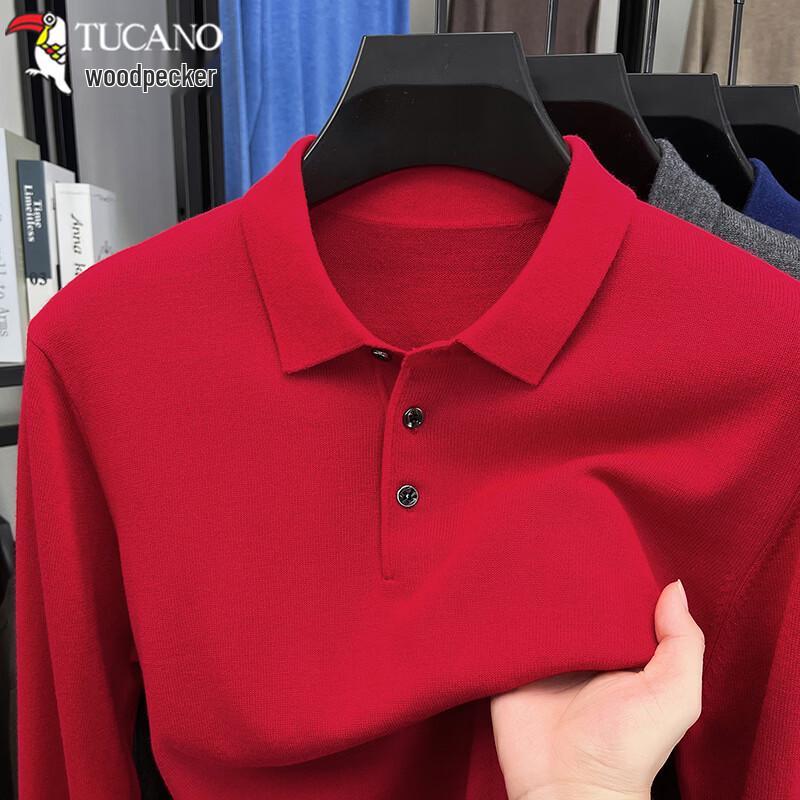 TUCANO Men's Wool Blend Long-Sleeve Polo Shirt