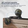 360 Degree Rotation Dual Head Vehicle Car Cooling Fan 12V Real-time Temperature