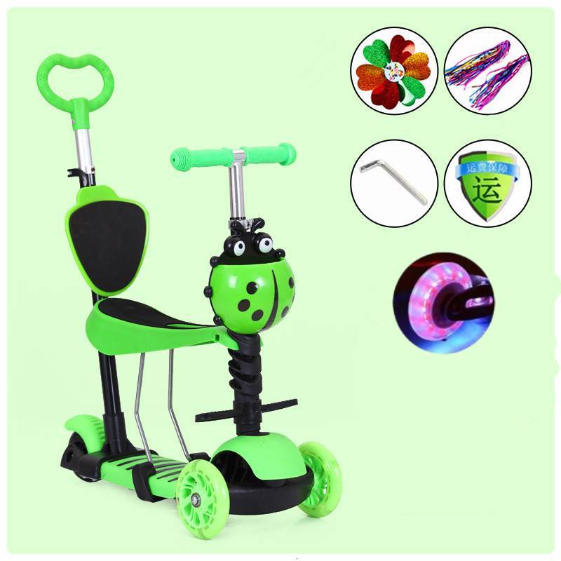 Scooters Adjustable Childrens Height Led Flashing Simple Cute Removable Seats
