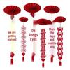 Wedding Décor: Double Happiness Paper Cut Ornaments for Ceiling and Walls, Festive Butterfly Pull Flowers for Bedrooms and Living Rooms