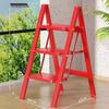 Housewarming Thickened A-Frame Folding Ladder with Enlarged Red Pedal for Safety