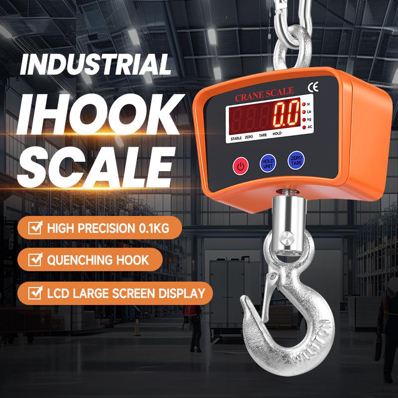 500kg/1t LED Crane Scale - Digital Hanging Hook Scale for Lifting