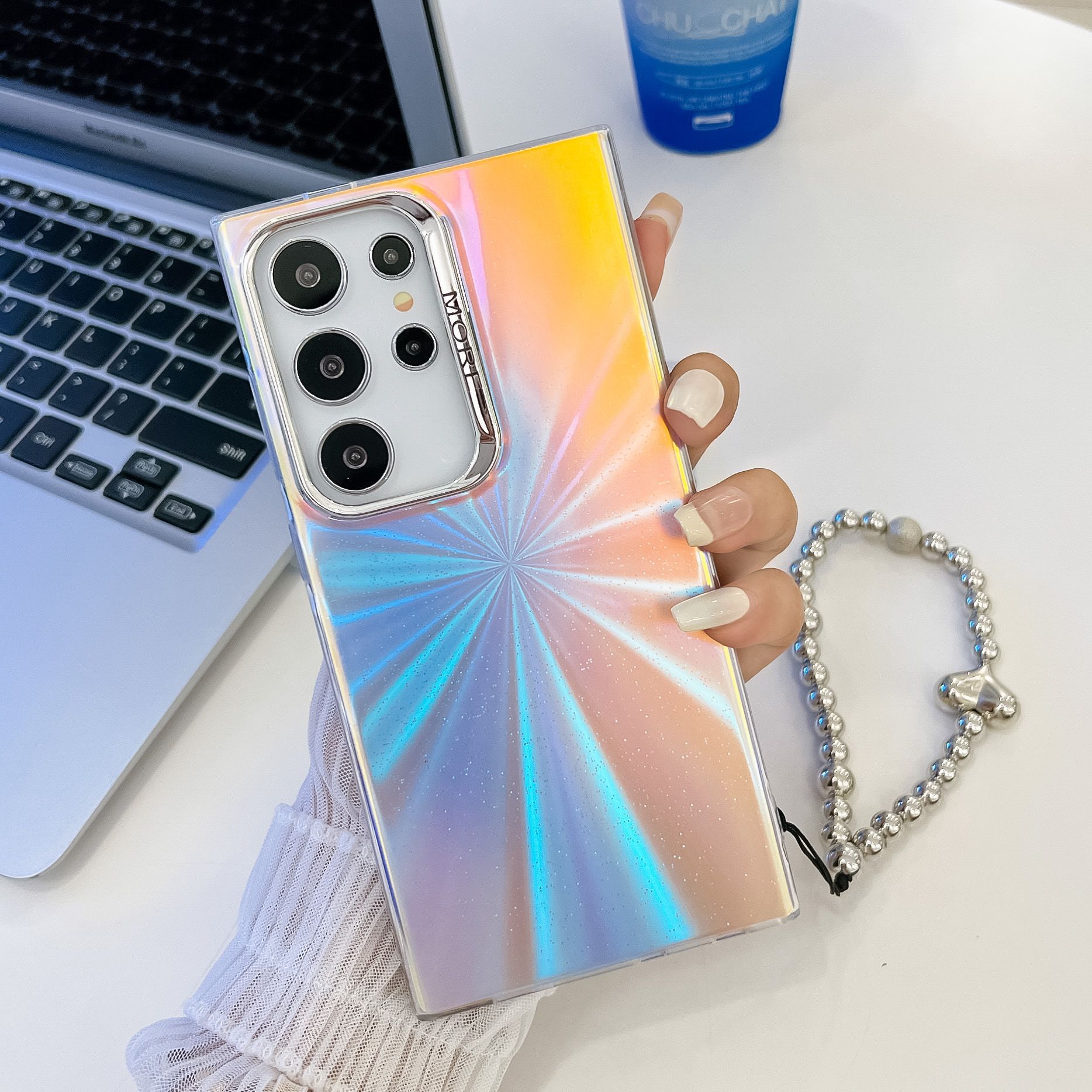 

Samsung S25ultra Гальванізований Лазерний Чохол для Телефона Підходить для S24plus Пір їнка A56 Перлинний Браслет Жорсткий Набір Galaxy S25 Ultra