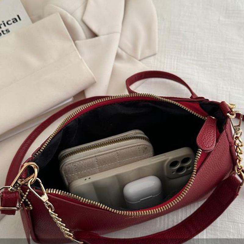 Stylish Luxury Design PU Leather Hobo Shoulder Bag Women Cherry Pendant Small Crossbody Bag For Daily Use Tote Bag