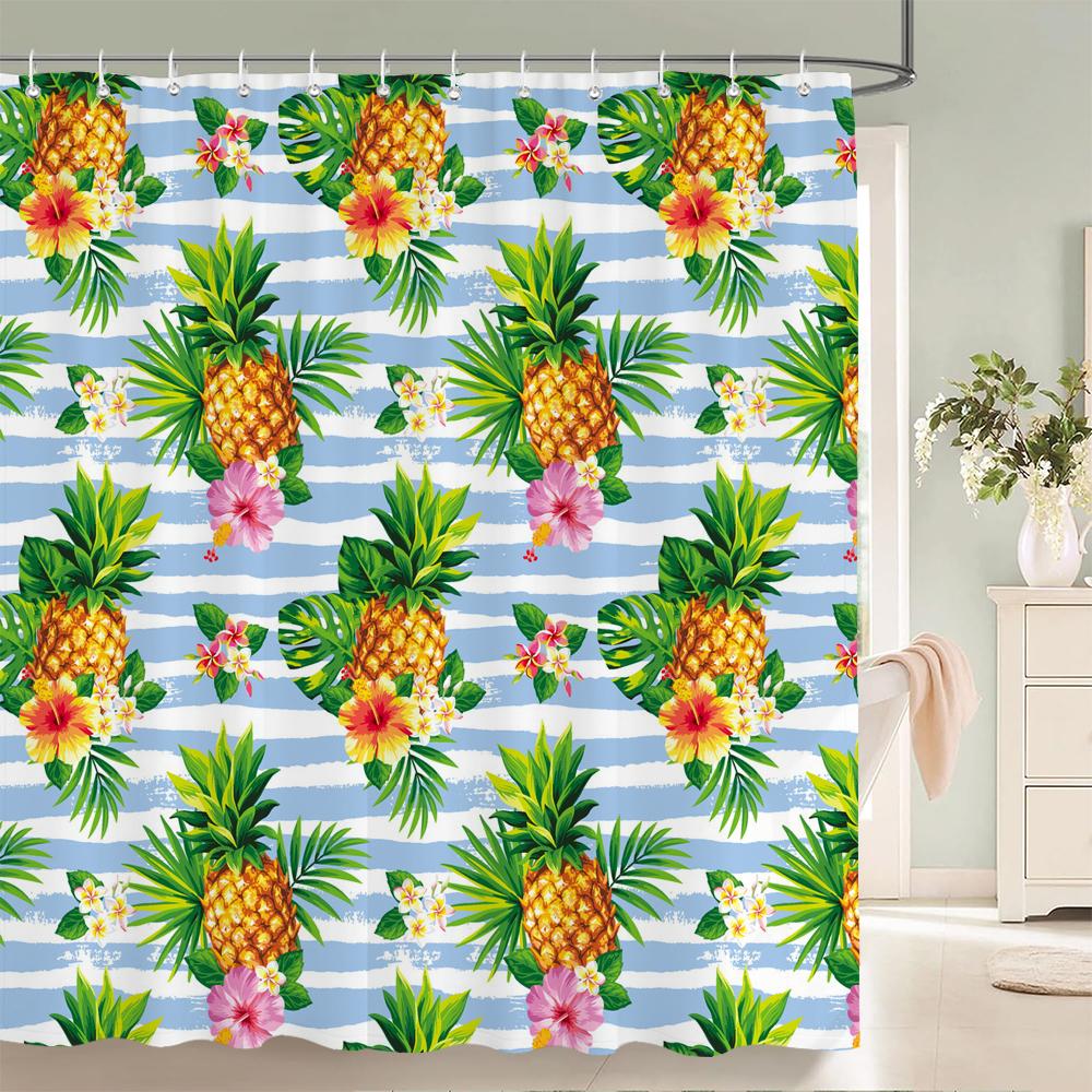 Green Plants Flowers Waterproof Polyester Shower Curtains Eco-friendly High Quality Bathroom Curtains Blind For Home Decorations