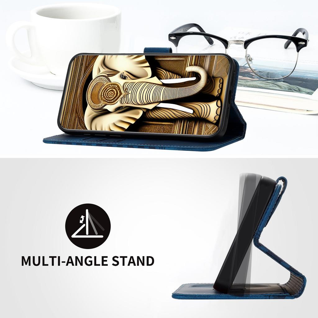 For iPhone 17 Pro Leather Case with Wrist Strap Diamond Imprint Wallet Phone Cover