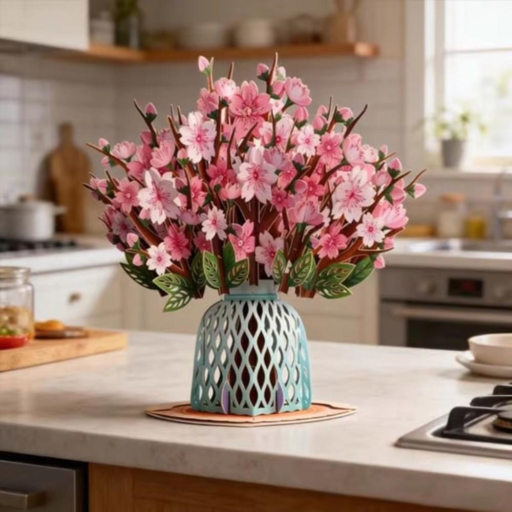 Romantische Pop-Up Valentinstagskarten Rose Stereo-Blumenstrauß Postkarte Jubiläum