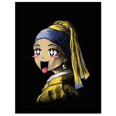 Vincent Trinidad Kawaii med perleøredobb innrammet plakat