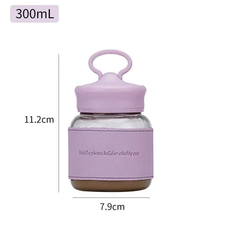 Shang Qi Chubby Mini Portable Glass Cup with Lid