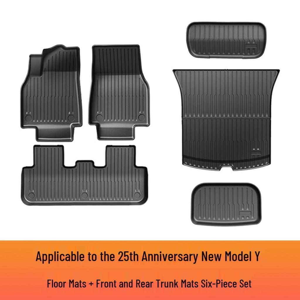 Tesla Model Y 2025 Refresh TPE Floor & Trunk Mats with Backrest Pad