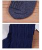 Winter Two-Stripe Cable Knit Over-the-Knee Cotton Socks - Slimming Korean Academy Style Scrunch Socks for Women