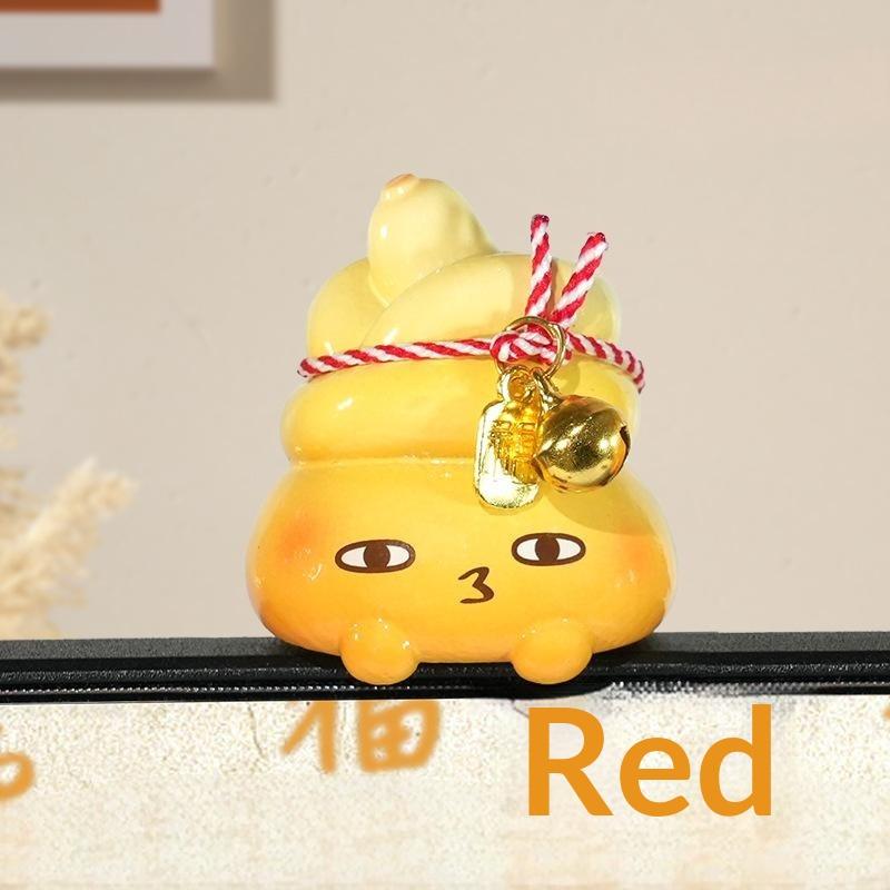 Adorable Cartoon Gourd Animal Figurine Lucky Resin Ornament Small Decor for Computer Monitor Edge Bedroom Desktop Gift