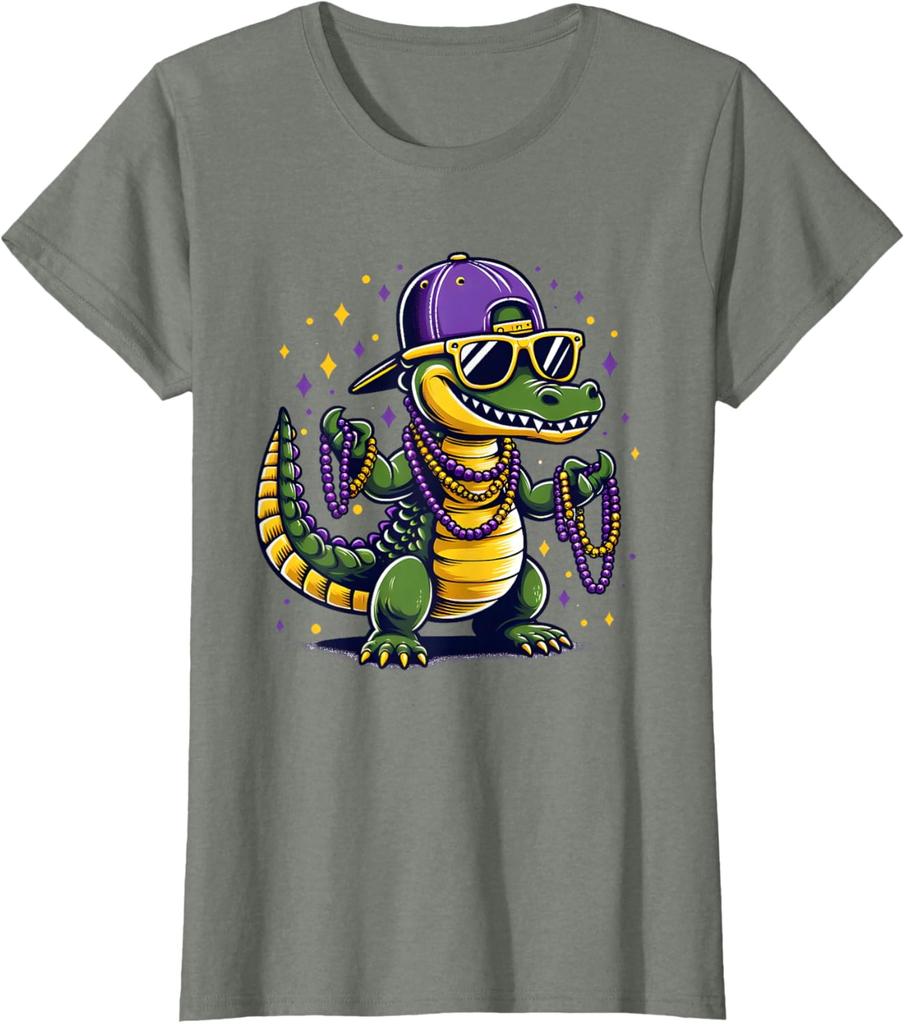 Alligator Krokodile Mardi Gras Kostüm Herren Damen Mardi Gras T-Shirt Unisex Neuer Stil 2026