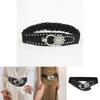 Style Wide Elastic Waist Belt With Alloy Buckle For Casual Dresses And Outerwear